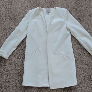 Halogen white long blazer size small